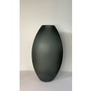 Vase Glas gerillt grau 18 x 31 cm